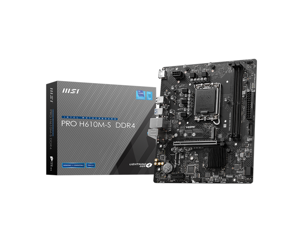 MSI PRO H610M-S DDR4 Intel® Core™ 14th/ 13th/ 12th Gen Processors LGA 1700 Motherboard