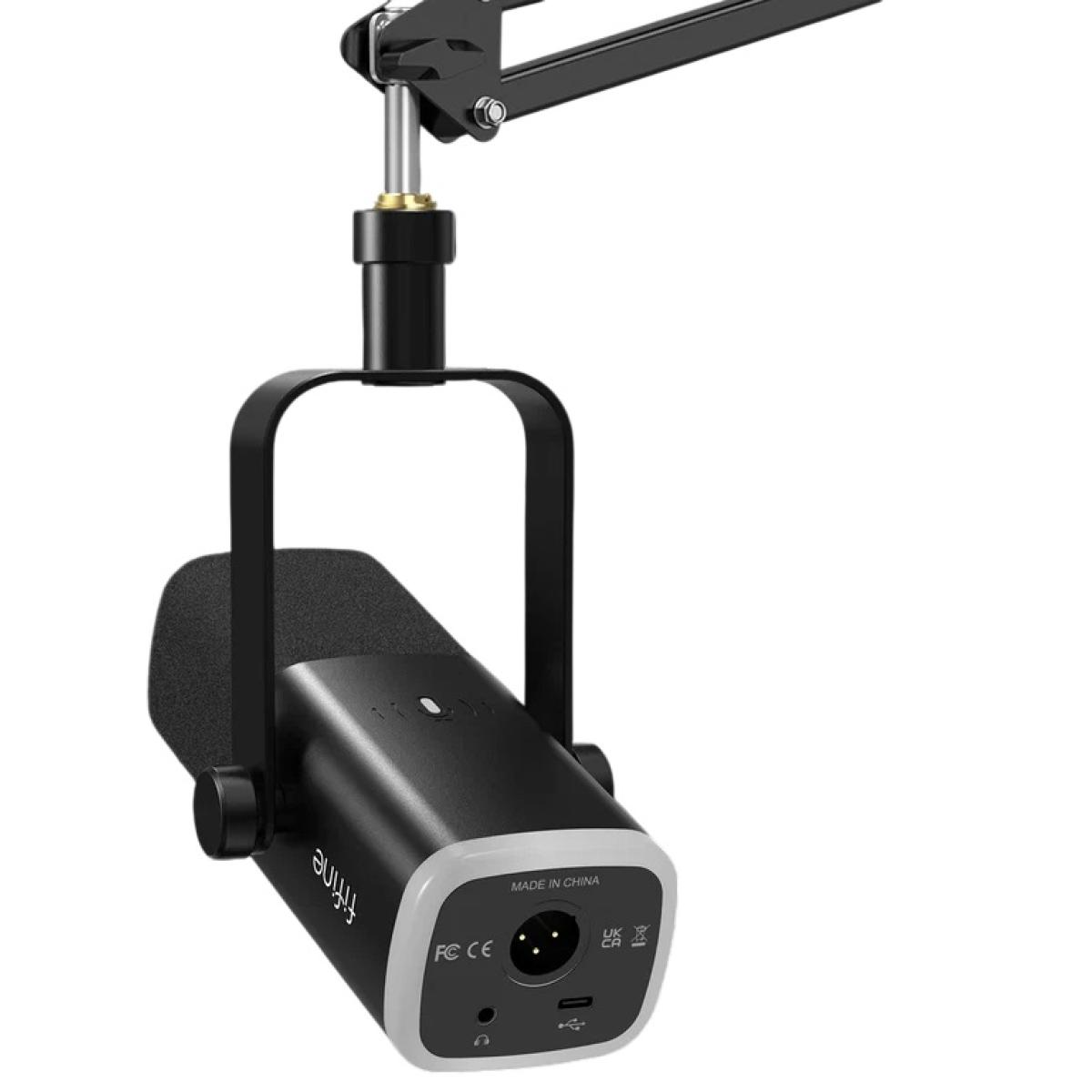 FIFINE AM8T USB/XLR Dynamic Microphone Kit with Boom Arm Stand - Black