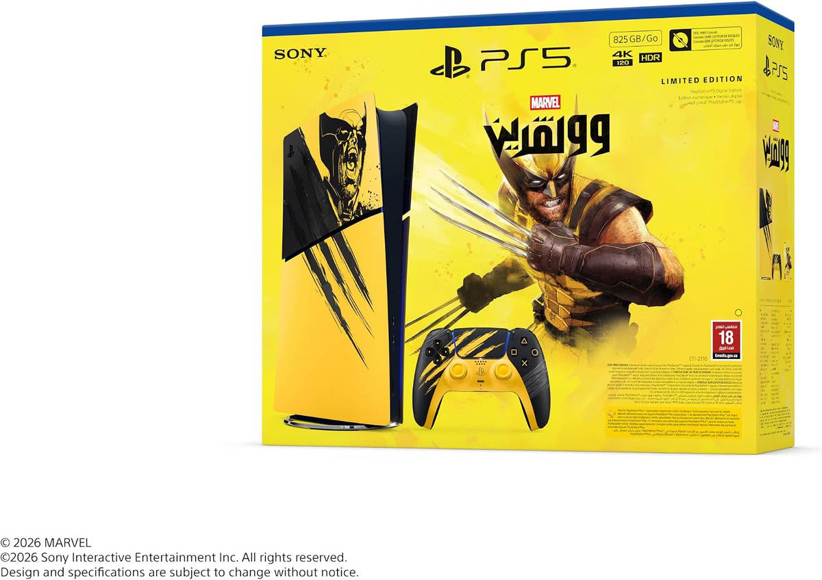 PlayStation 5 Digital Edition – Marvel’s Wolverine Battle Yellow Limited Edition Bundle / Pre Order