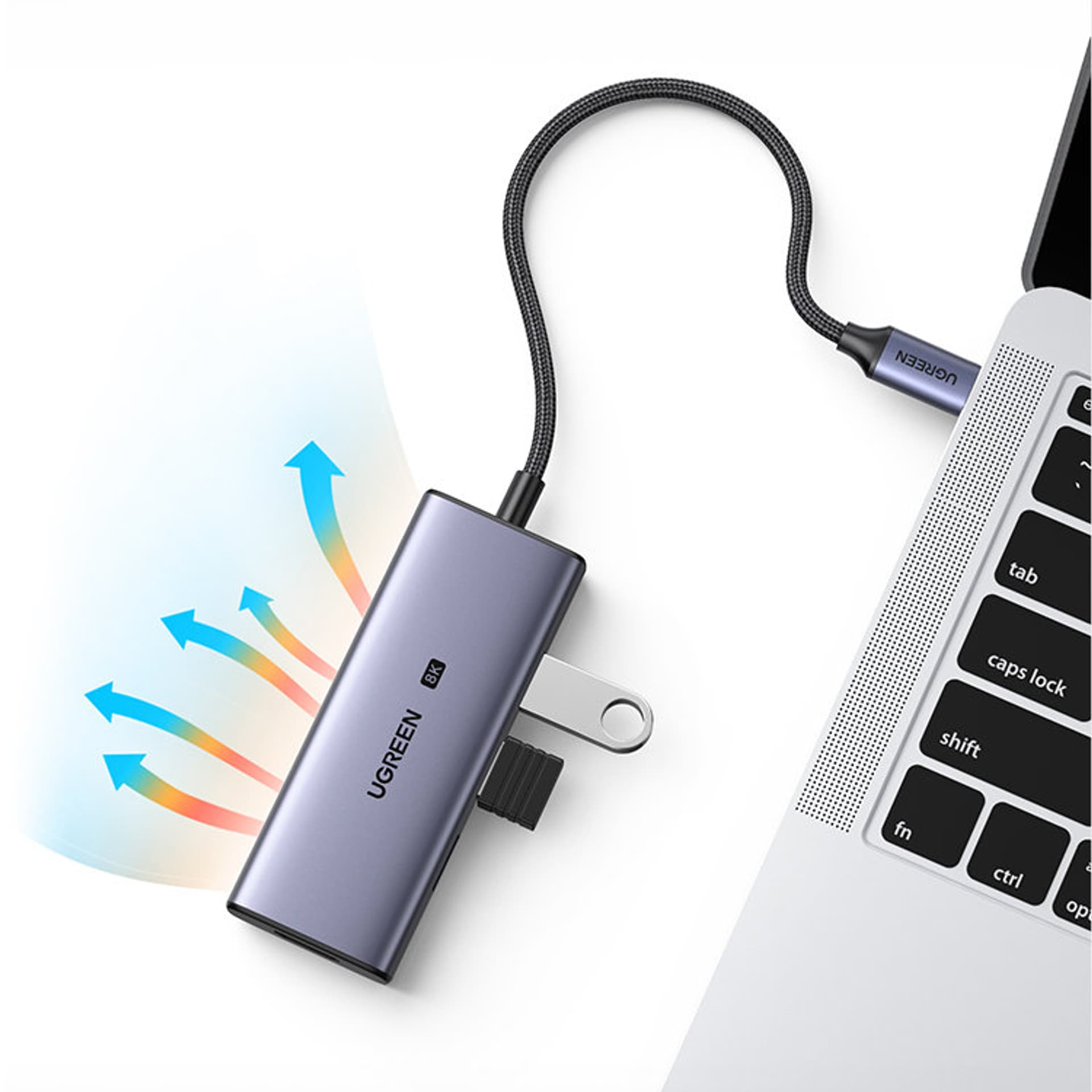 UGREEN USB-C to 3×USB 3.0+HDMI Multifunction Adapter (8K@30Hz）