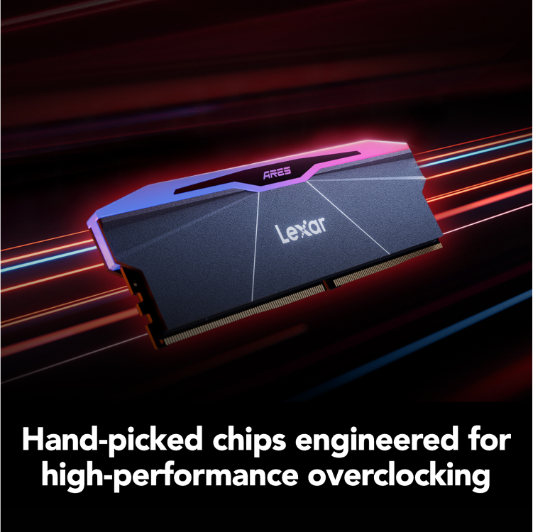 Lexar® ARES RAM RGB 2nd Gen 32GB KIT (2*16GB) DDR5 6000MHZ XMP/EXPO Desktop Memory