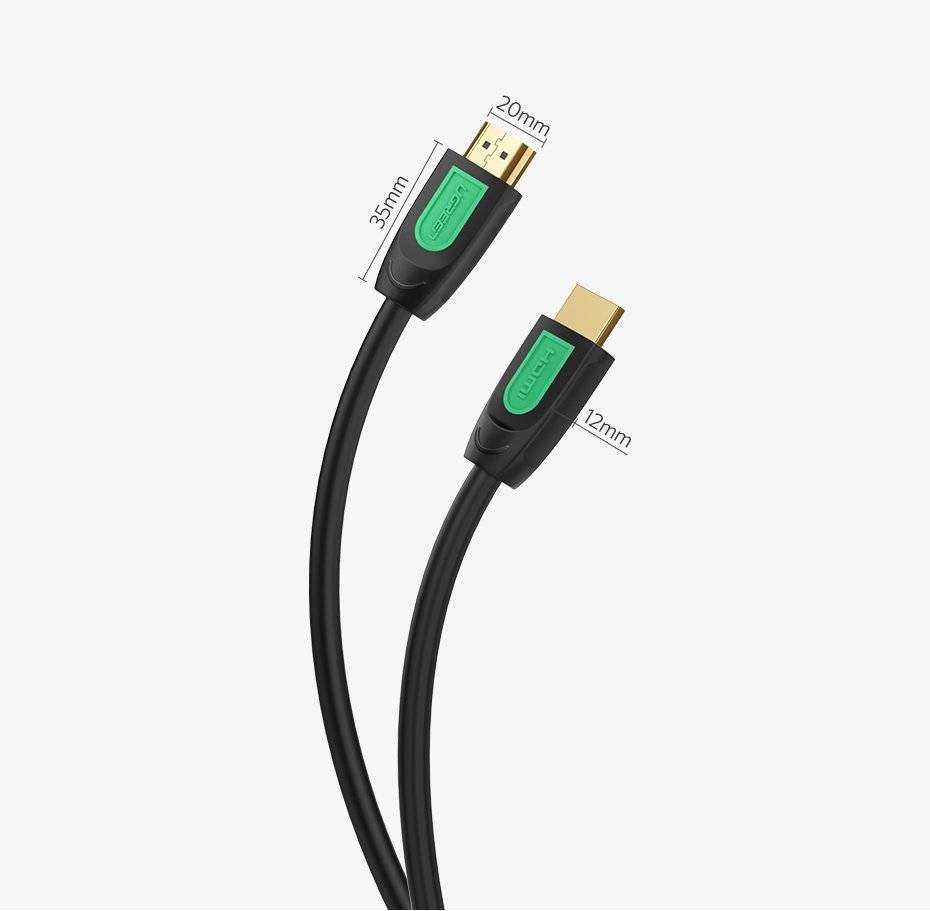 UGREEN HD101 HDMI Round Cable 3m  4K@60Hz  HDMI 2.0 (Yellow/Black)