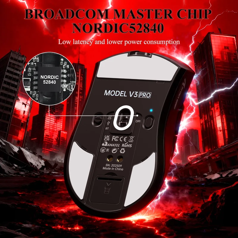 ATTACK SHARK V3 PRO WIRELESS Mouse -BLACK