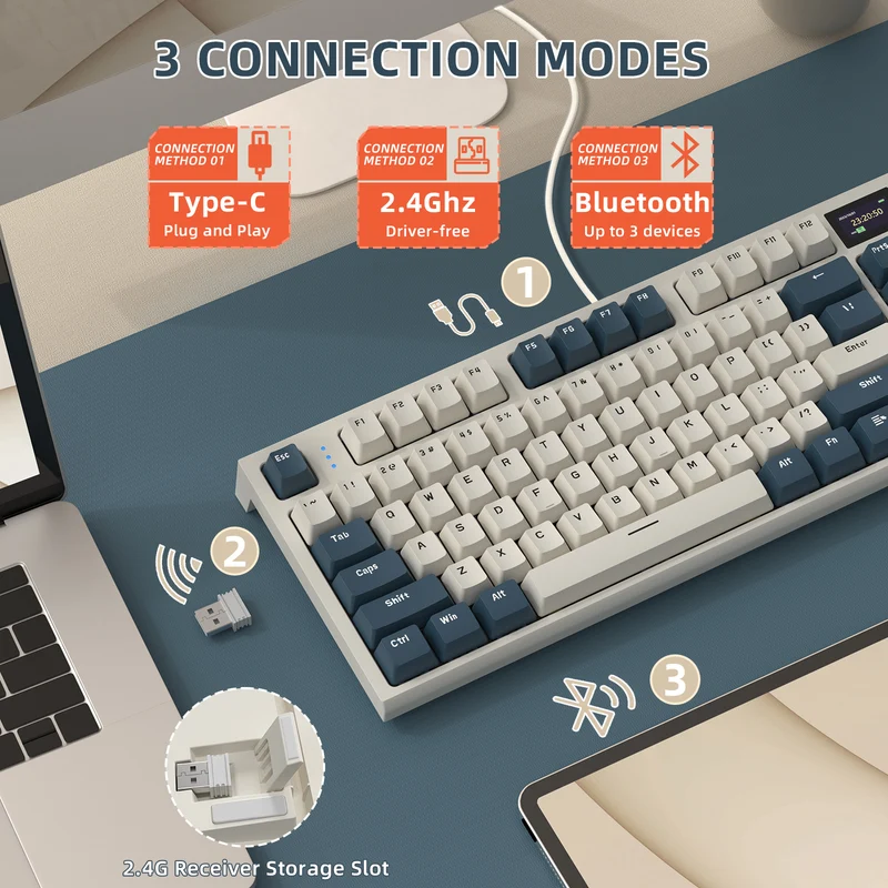 ATTACK SHARK K86 RGB KEYBORAD TIME MACHINE BLUE-WHALE SWITCH