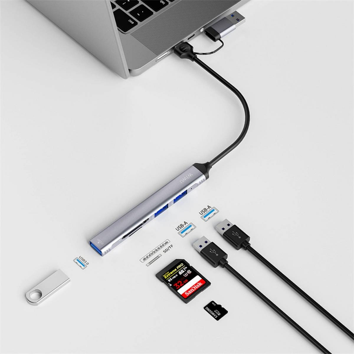 WIWU Wi-HB003 ZOLO 5 in 1 USB-C/USB-A HUB