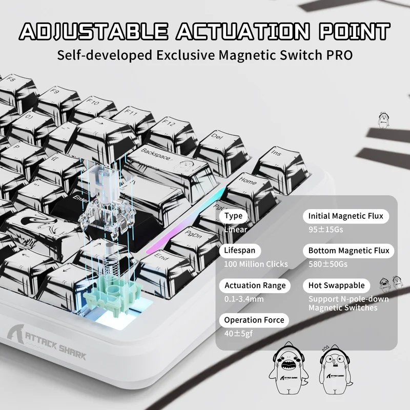 ATTACK SHARK X82 PRO HE Magnetic Switch Keyboard – Comic Styler Line