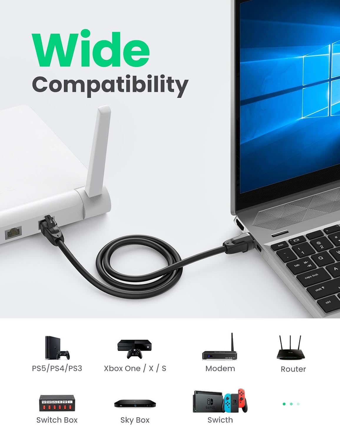 UGREEN Cat8 CLASS ⅠS/FTP Round Ethernet Cable Multi-length