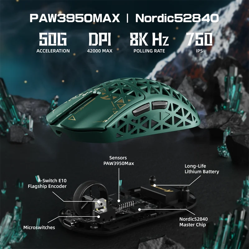 Attack Shark R5 Ultra Lightweight Mouse - Green