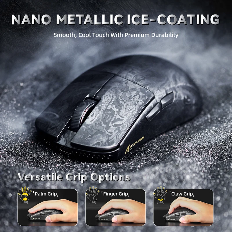 ATTACK SHARK X11 ULTRA MOUSE  PAW3950MAX  TRI MODE BLACK COLOR