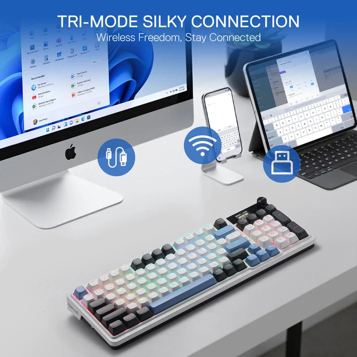 REDRAGON GALATIN PRO K719 3 MODES CONNECTION WITH LCD SCREEN MECHANICAL KEYBOARD