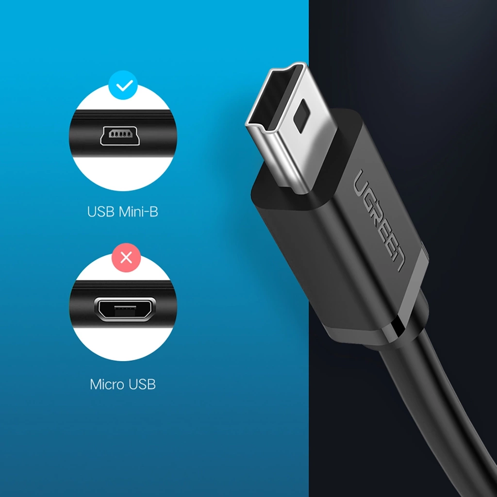 UGREEN US249 Mini USB 5Pin Male To USB 2.0 A Female OTG Cable 10CM