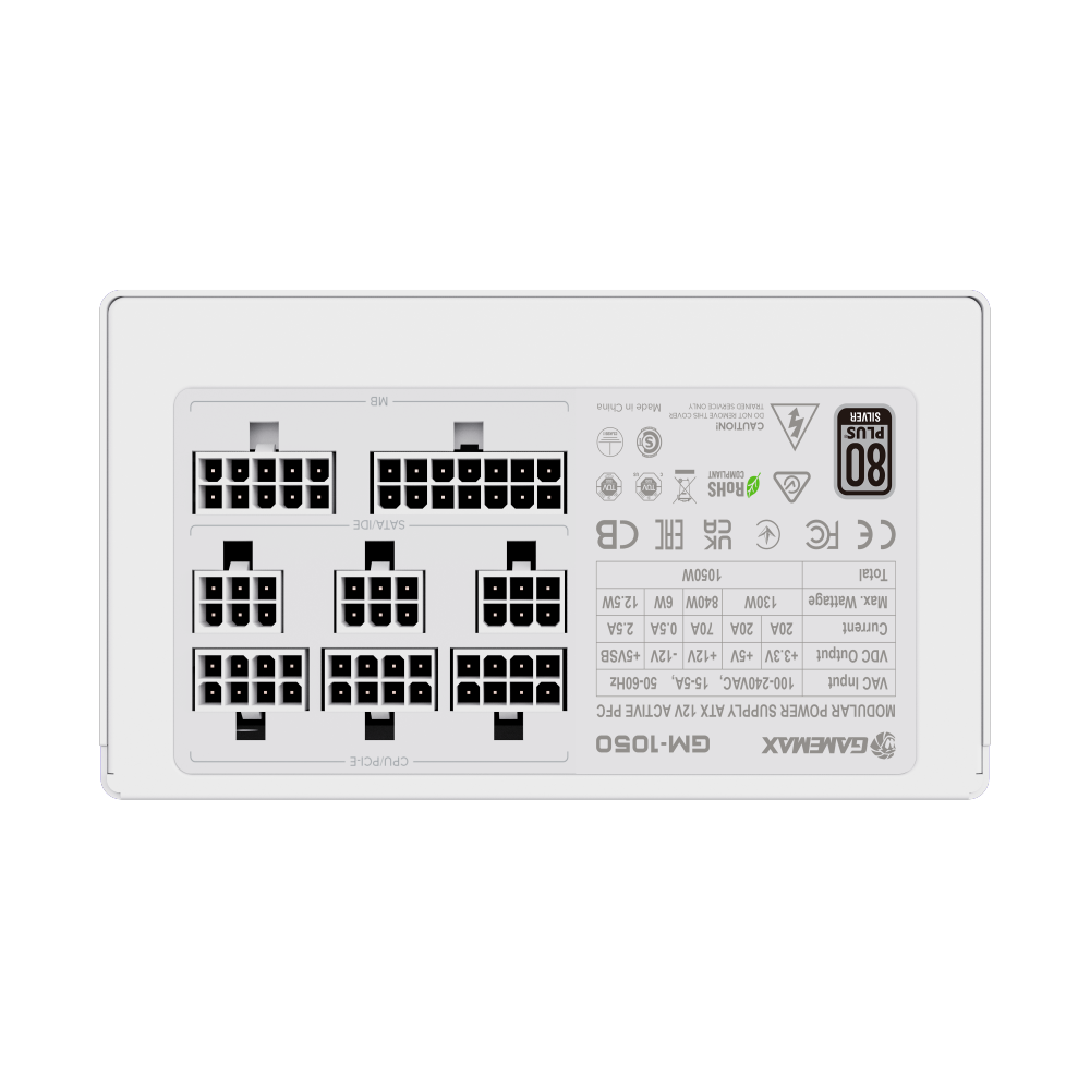 GAMEMAX GM-1050 WHITE POWER SUPPLY