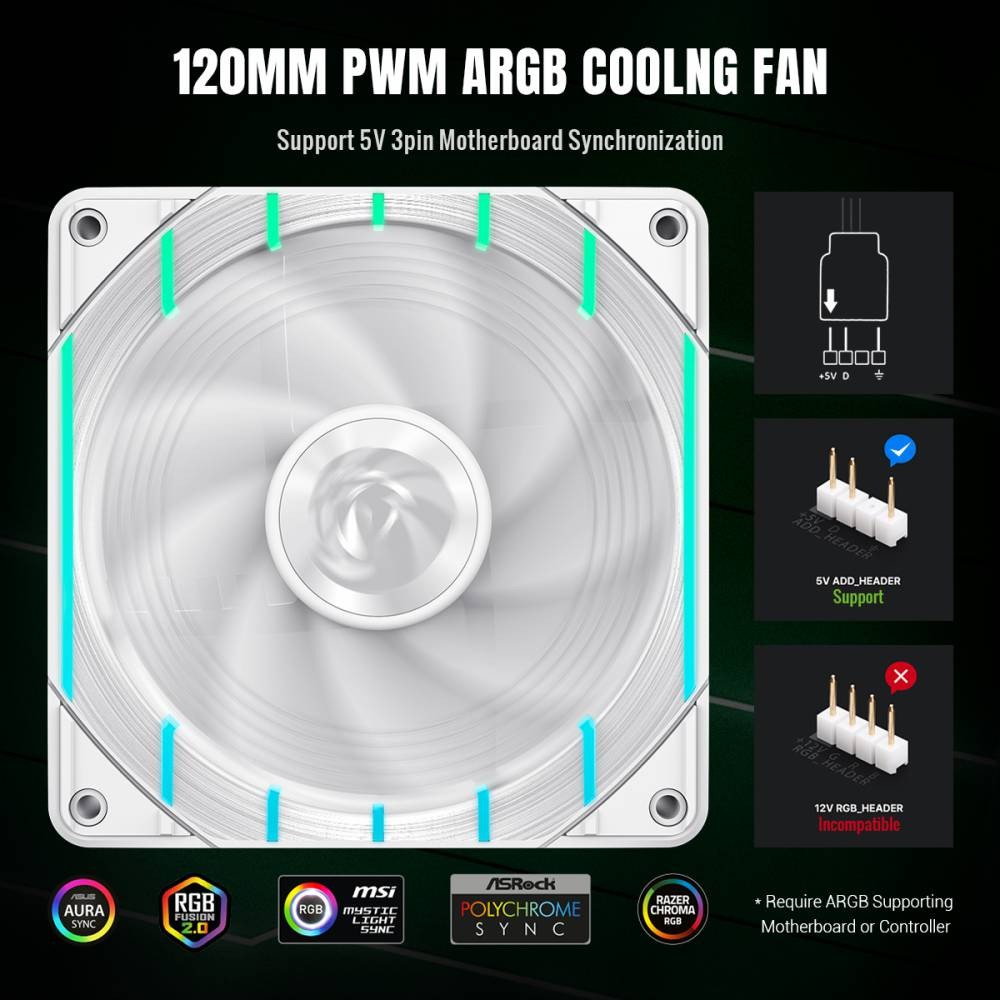 GAMEMAX TORNADO T12 ARGB-W  COOLING FAN