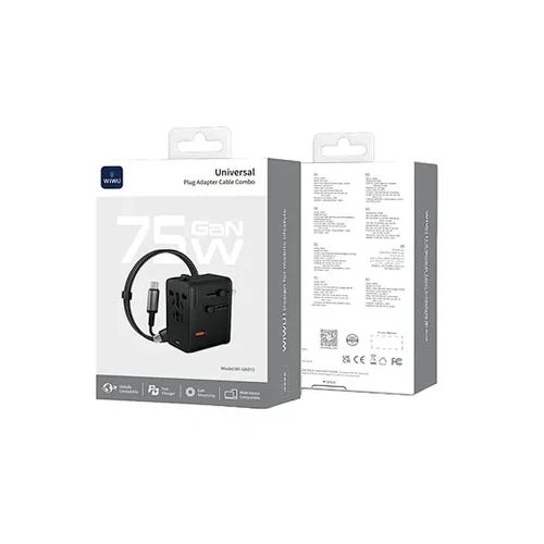 WIWU Wi-UA015 75W Universal Adapter Cable Combo
