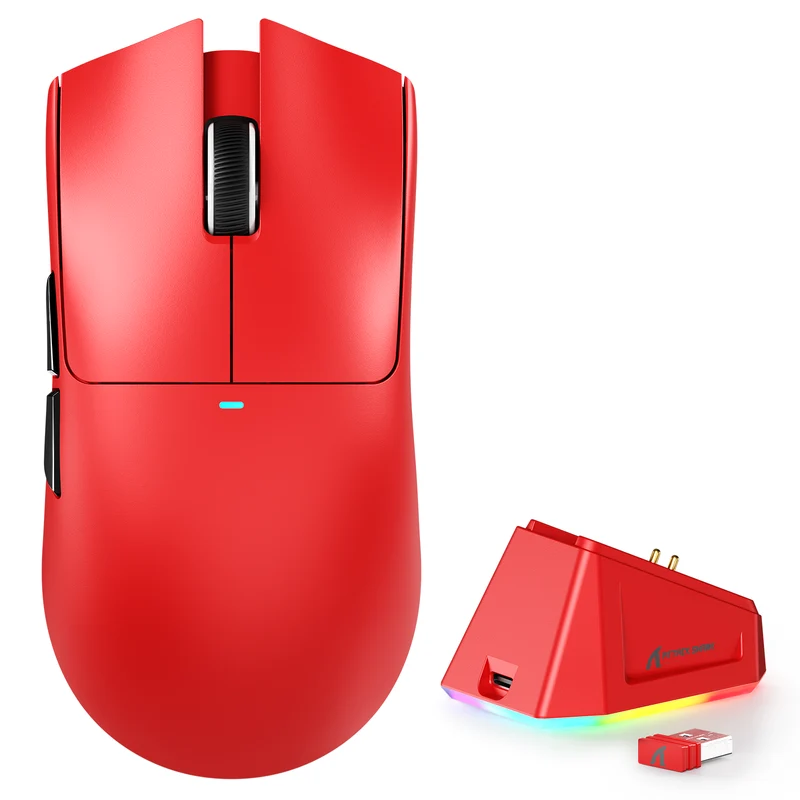 ATTACK SHARK X11 Wireless Gaming Mouse with Charging Dock - Red
