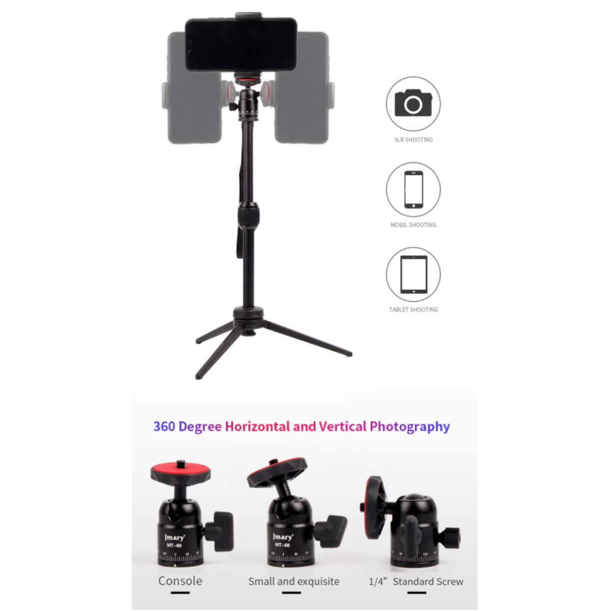 Jmary MT-68 360° Tripod Stand