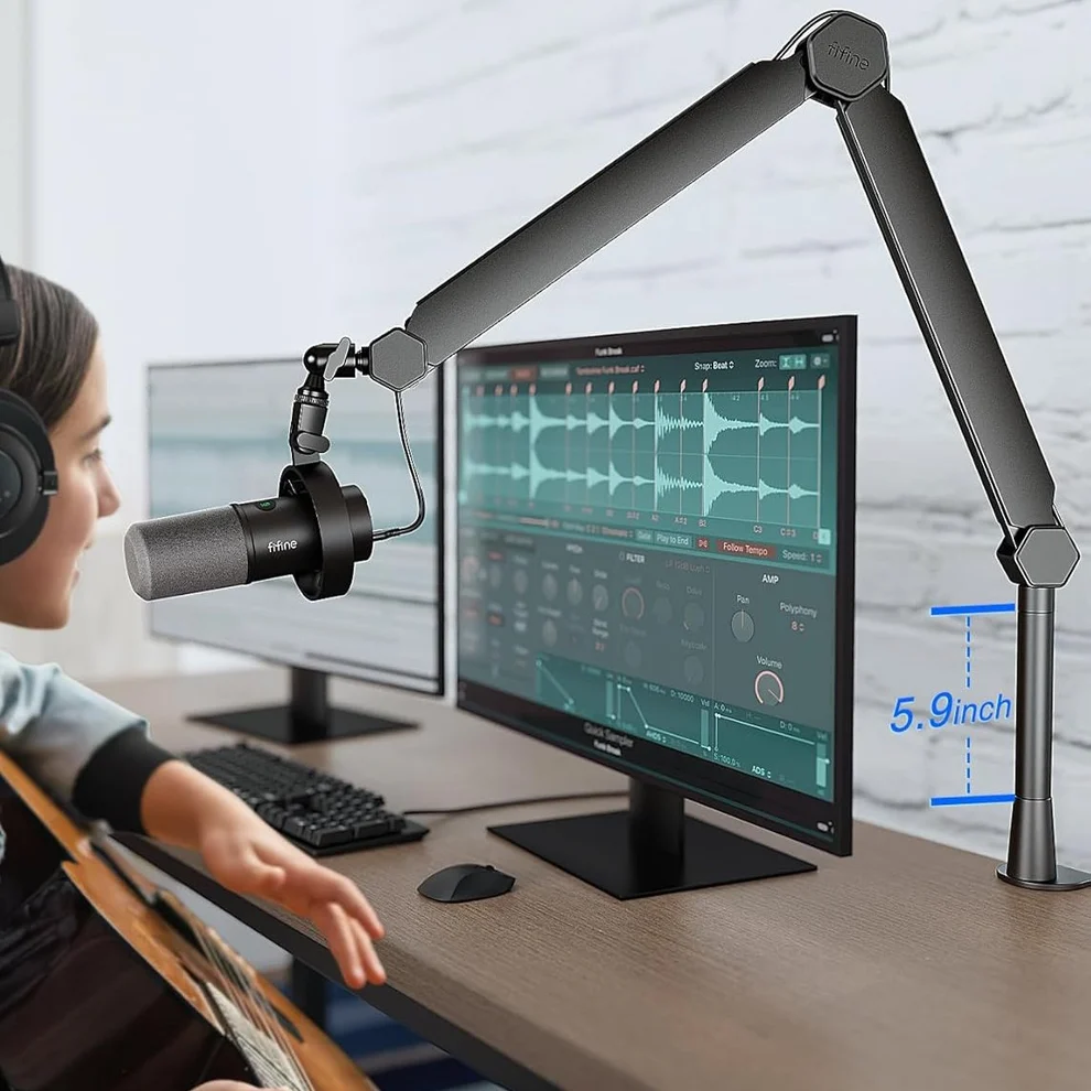 FIFINE BM66 Metal Microphone Boom Arm Stand