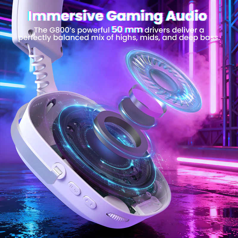 Attack Shark G800 Wireless RGB Gaming Headset - White