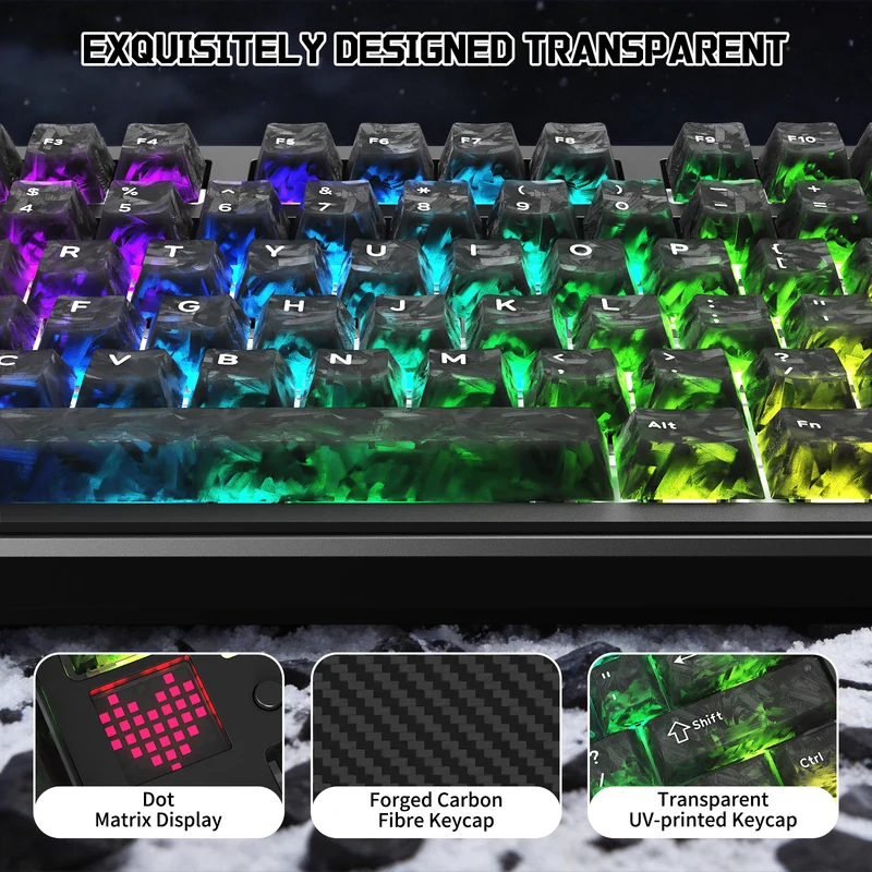 ATTACK SHARK X87 ULTRA Wireless Mechanical Keyboard With 8K Wireless Receiver (INKSHADE  SWITCH)
