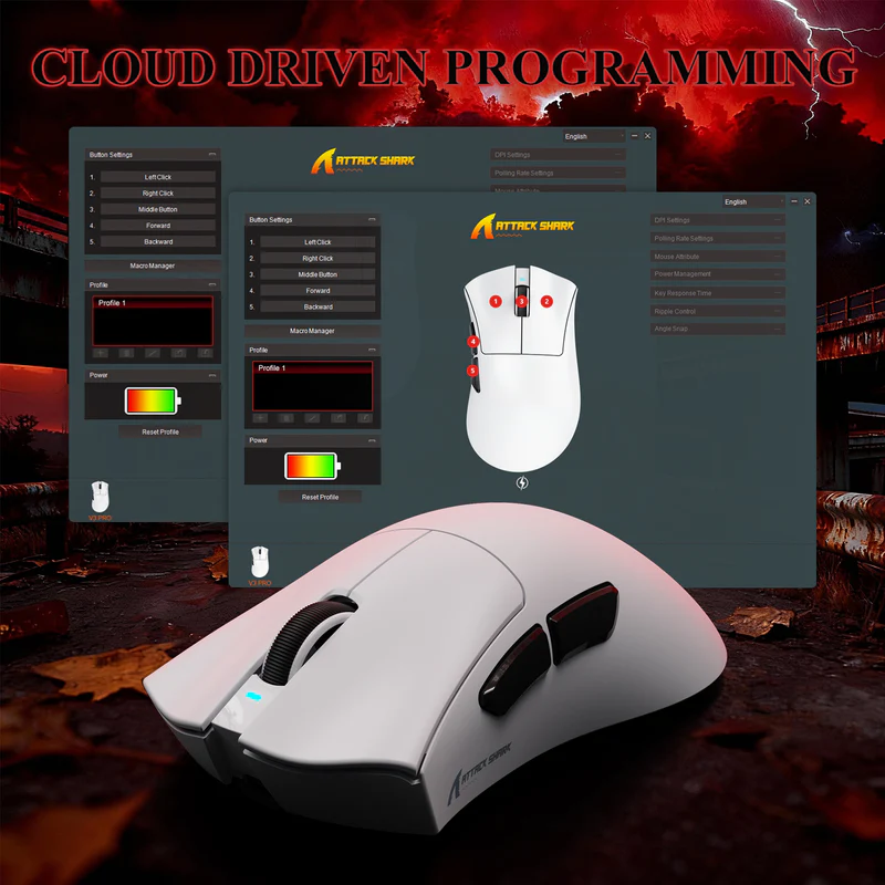 Attack Shark V3 Pro Wireless Mouse - White