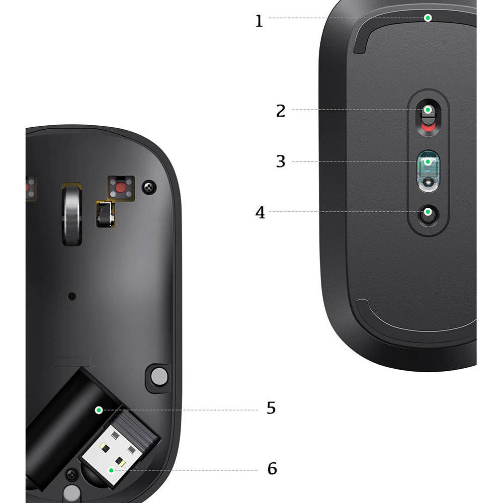 UGREEN MU001 Portable Wireless Mouse 2.4GHZ Ultra Slim (Green)