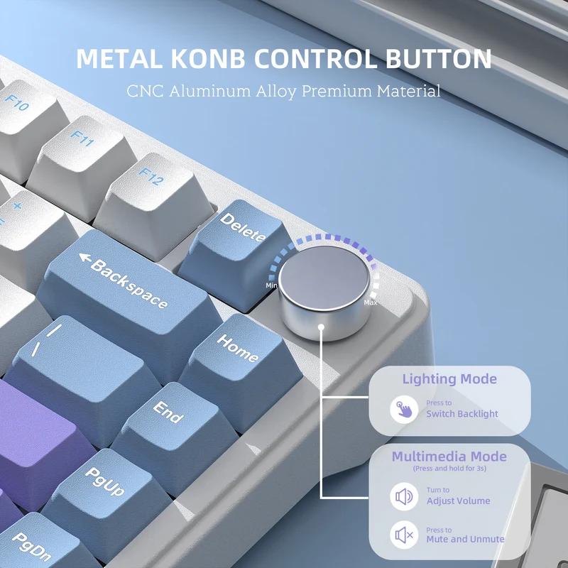 ATTACK SHARK X85 WIRELESS  White Purple JADE SWITCH