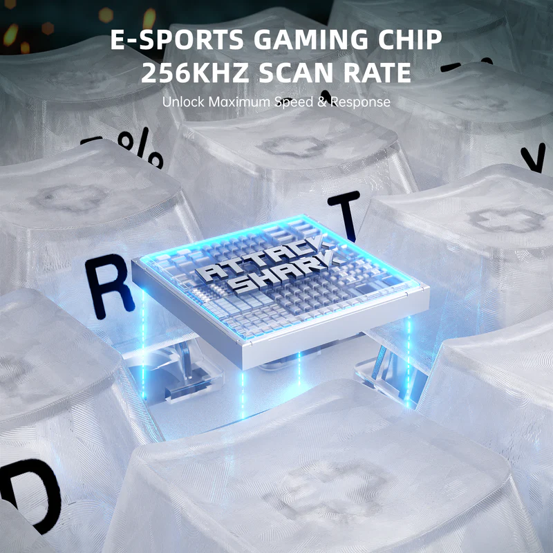 Attack Shark R68HE Carbon Fiber Wired Magnitec Switch  Keyboard -  Ice Ninja