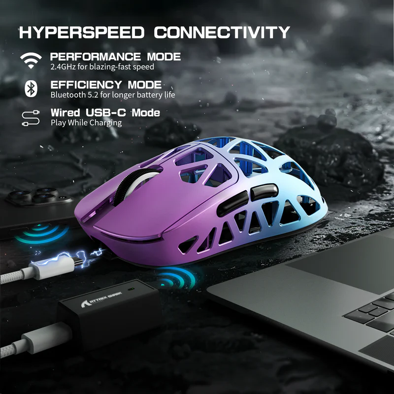 Attack Shark R2 Magnesium Pro Mouse - Twilight Purple