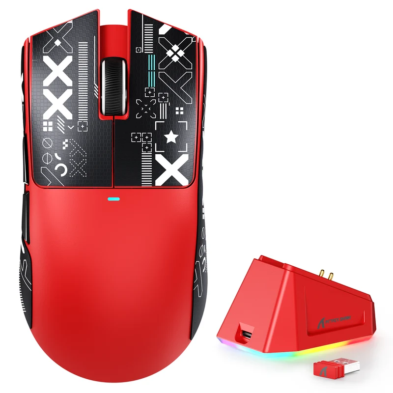 ATTACK SHARK X11 Wireless Gaming Mouse with Charging Dock - Red