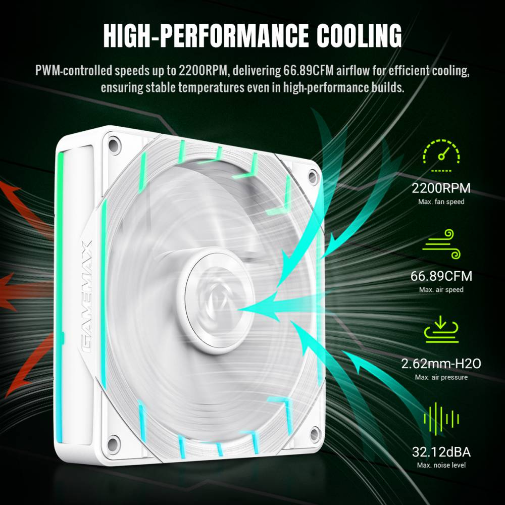 GAMEMAX TORNADO T12 ARGB-W  COOLING FAN