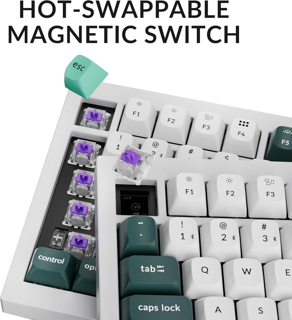 KEYCHRON Q1 HE 75% WIRELESS MAGANTIC SWITCH (NEBULA LINEAR) KEYBOARD ARABIC