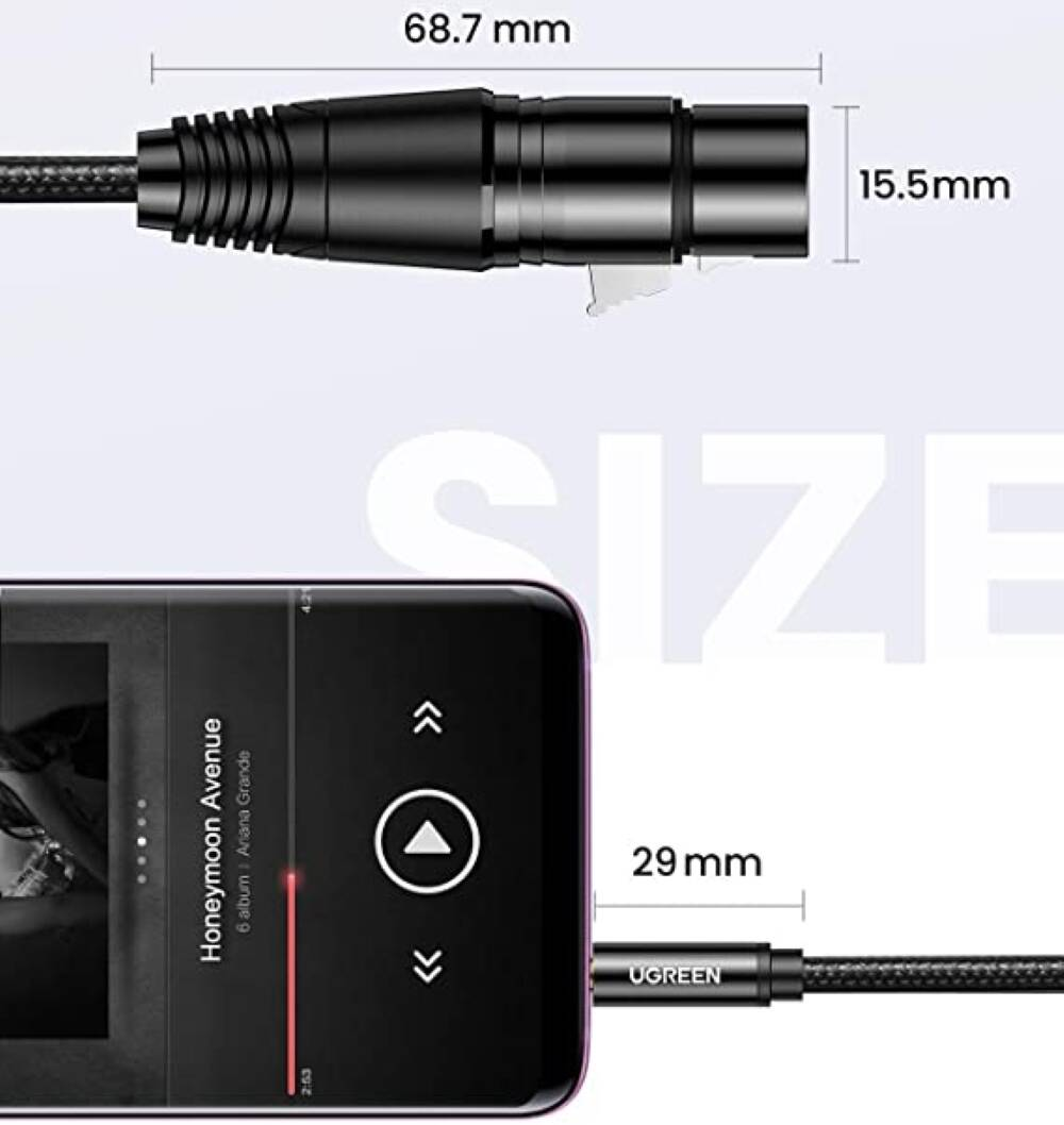 UGREEN 3.5mm Three-Pole Male to XLR Female Audio Cable 1m
