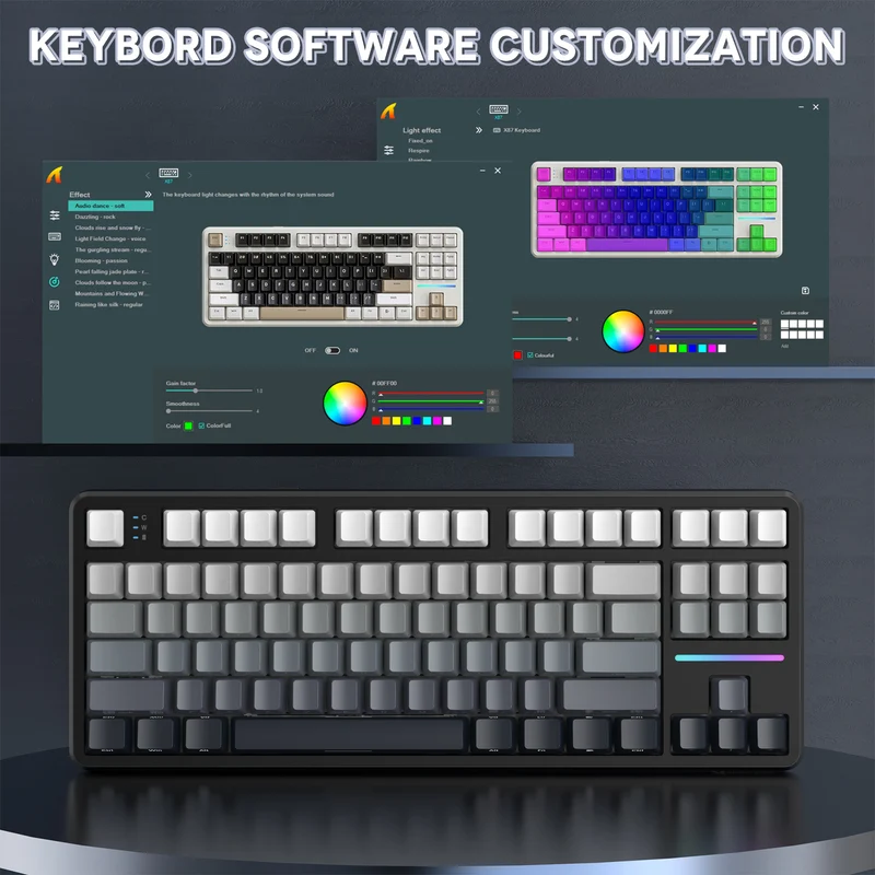 ATTACK SHARK X87 RGB Wireless Keyboard – Strawberry Linear Switch | Moonlit Night