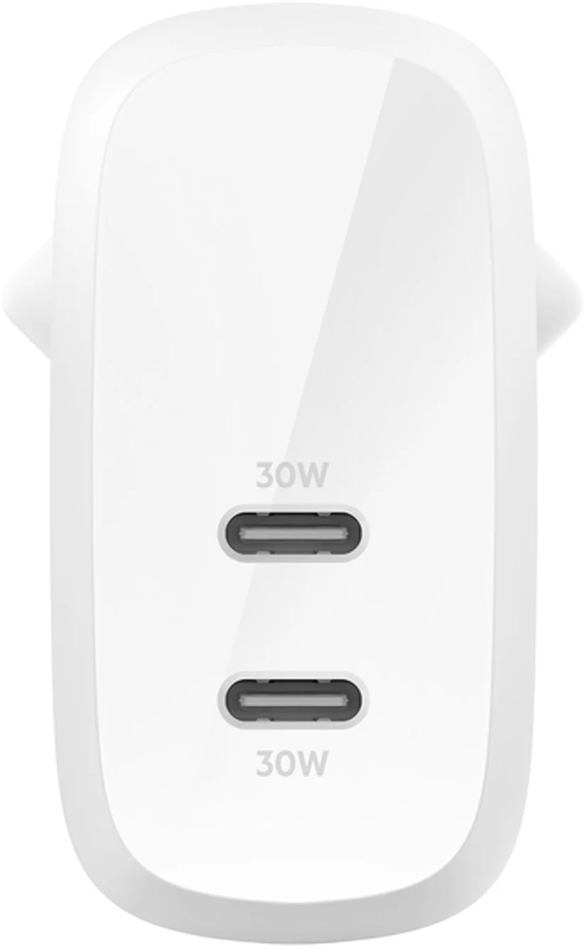 Belkin BoostCharge Pro Dual USB-C Wall Charger 60W WCB010vfWH – 3A, White