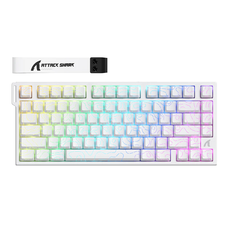 ATTACK SHARK R82 HE WIRD MAGNITC SWITCH KEYBORAD White Contours ATTACK SHARK R82 HE WIRD MAGNITC SWITCH KEYBORAD White Contours
