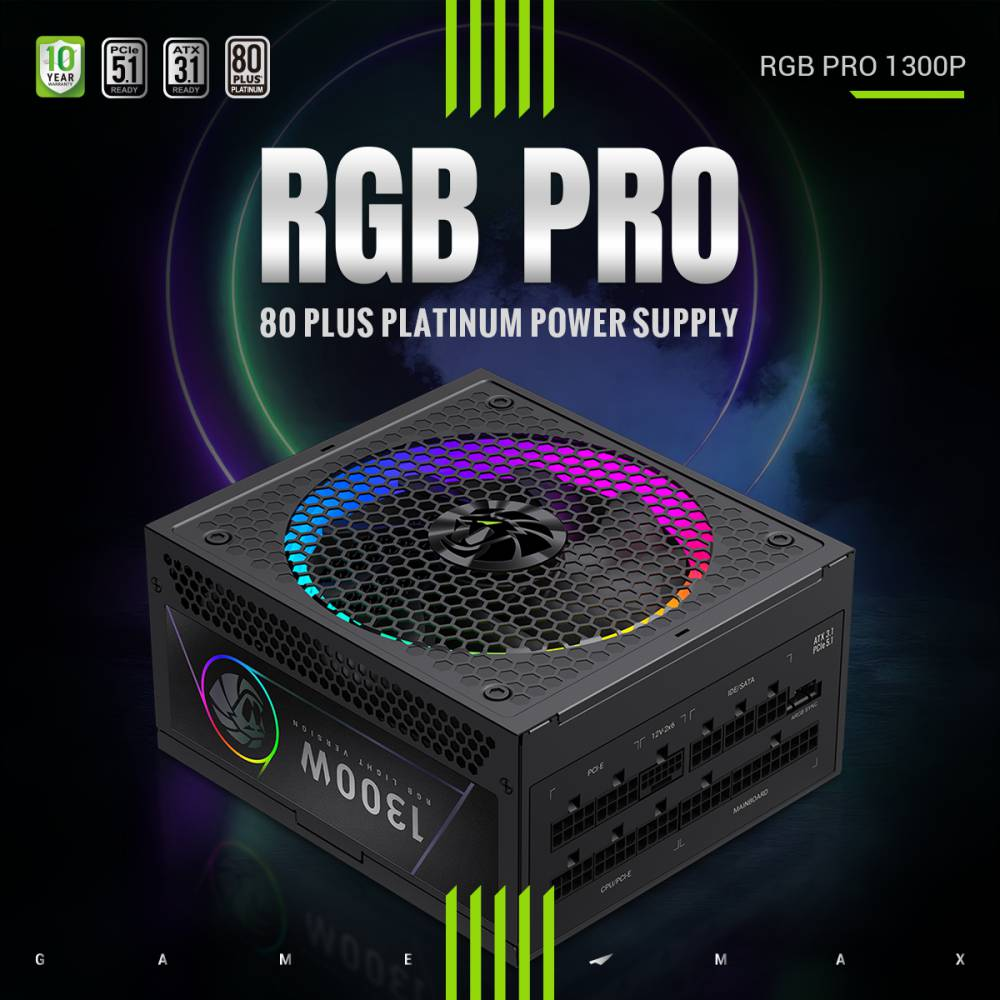 GAMEMAX RGB PRO 1300P BLACK  POWER SUPPLY