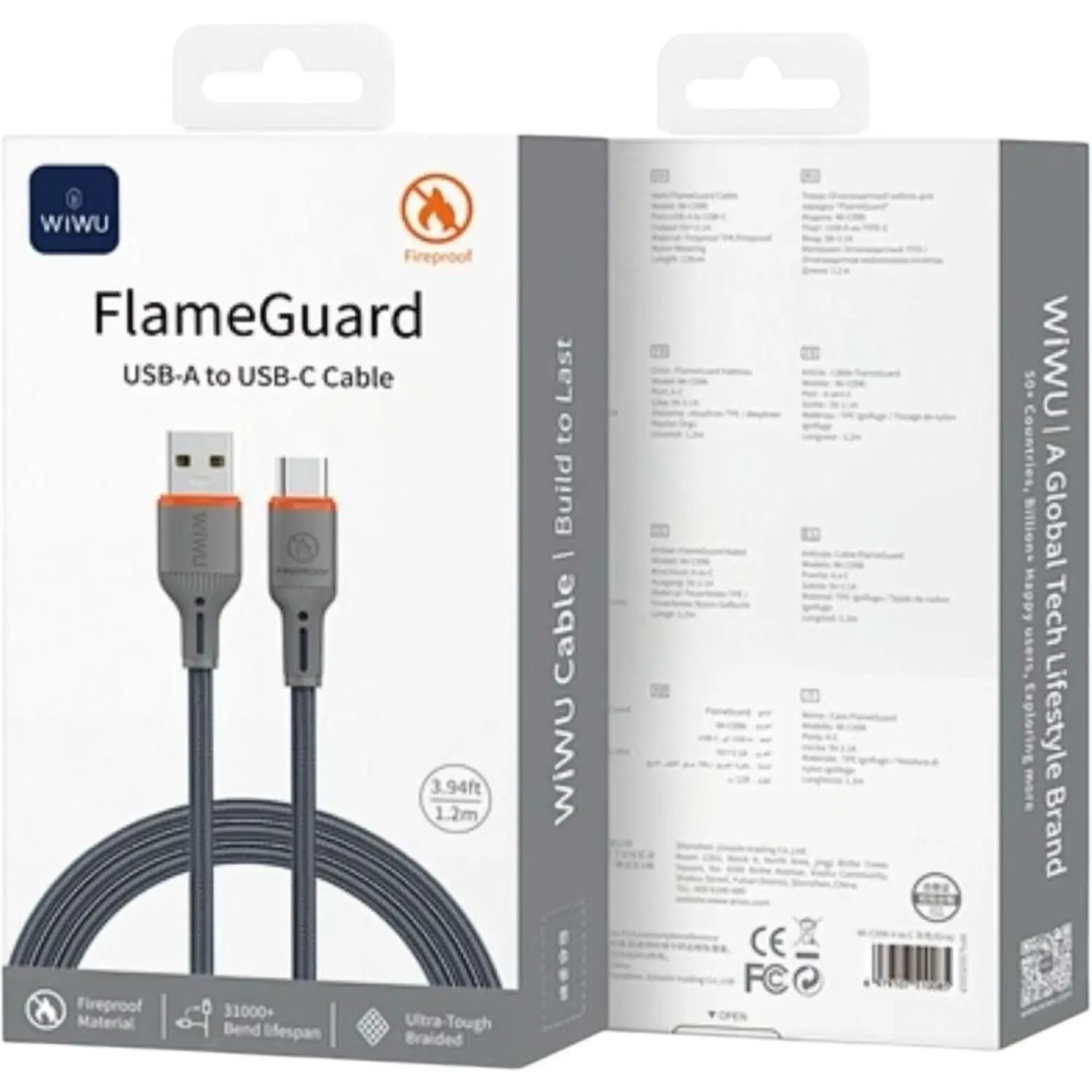 WIWU Wi-C096 FlameGuard USB-A to USB-C Cable