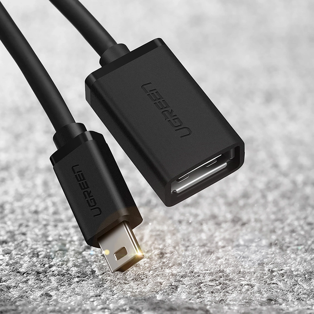 UGREEN US249 Mini USB 5Pin Male To USB 2.0 A Female OTG Cable 10CM