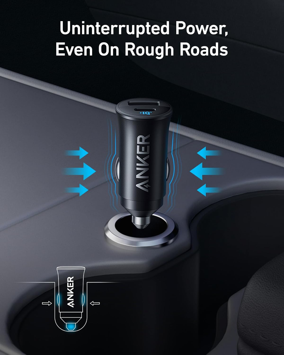 Anker USB-C Car Charger, 30W 2-Port Type-C Car Adapter, iPhone Car Charger