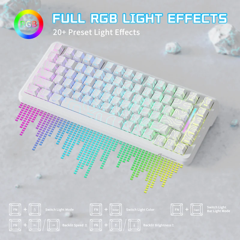 ATTACK SHARK X82 PRO HE Magnetic Switch Keyboard – White Contour Line