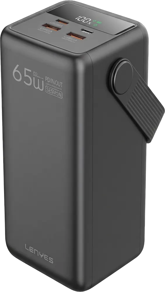 LENYES PX601D 60000mAh Power Bank with 65W Charging and Digital Display - Black LENYES PX601D 60000mAh Power Bank with 65W Charging and Digital Display - Black
