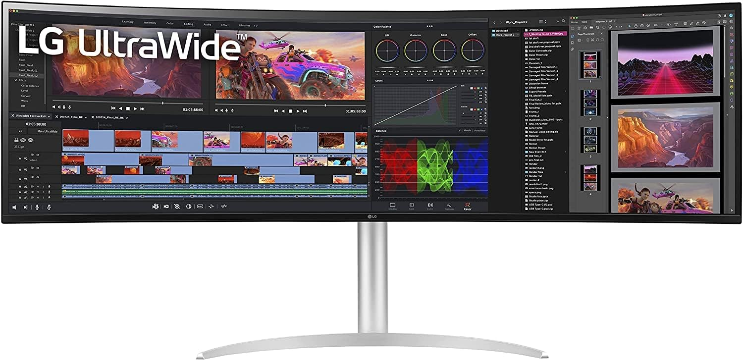 LG 49WQ95C-W 49 Inch Curved Ultra Wide™ DQHD 1440P Nano IPS 144Hz HDR 400 with G-SYNC® Compatible Monitor