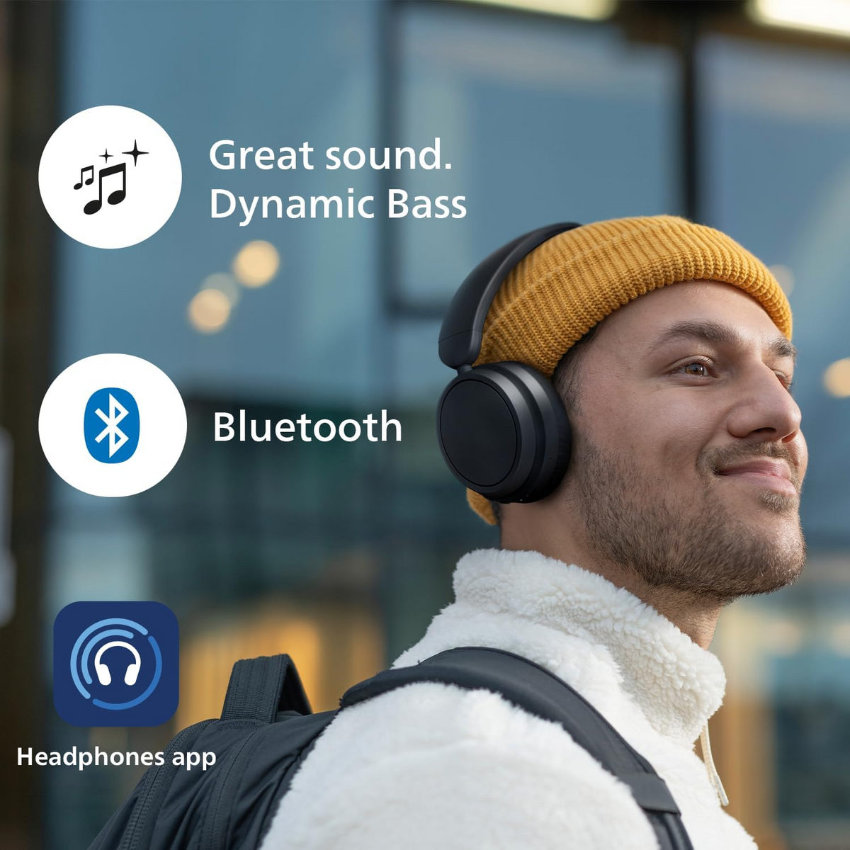 Philips TAH5209BK/97 Series 5000 On Ear Wireless Headphones Passive Noise Isolation - Black