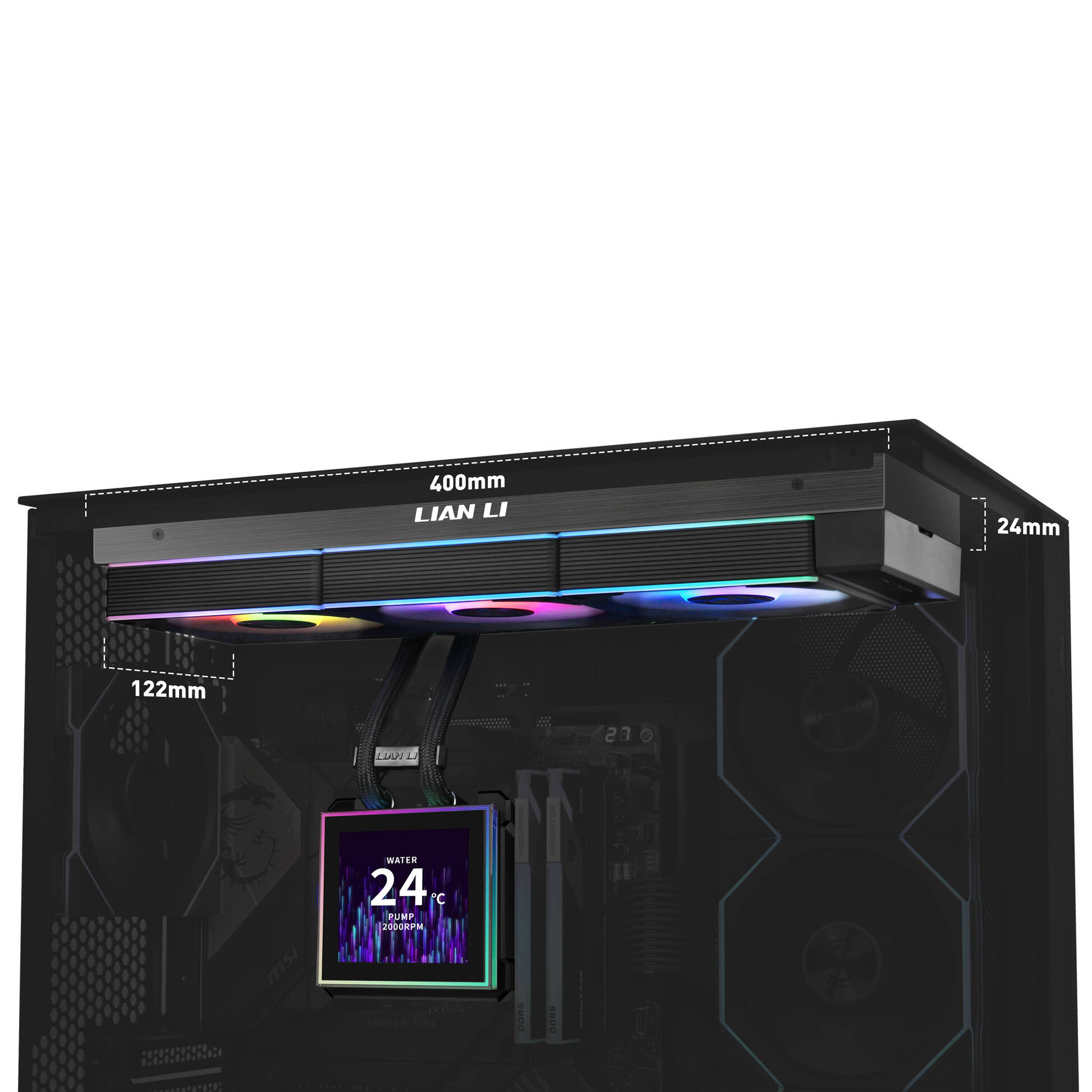 LIAN LI HYDROSHIFT II LCD-S 360CL CPU WATER COOLING BLACK