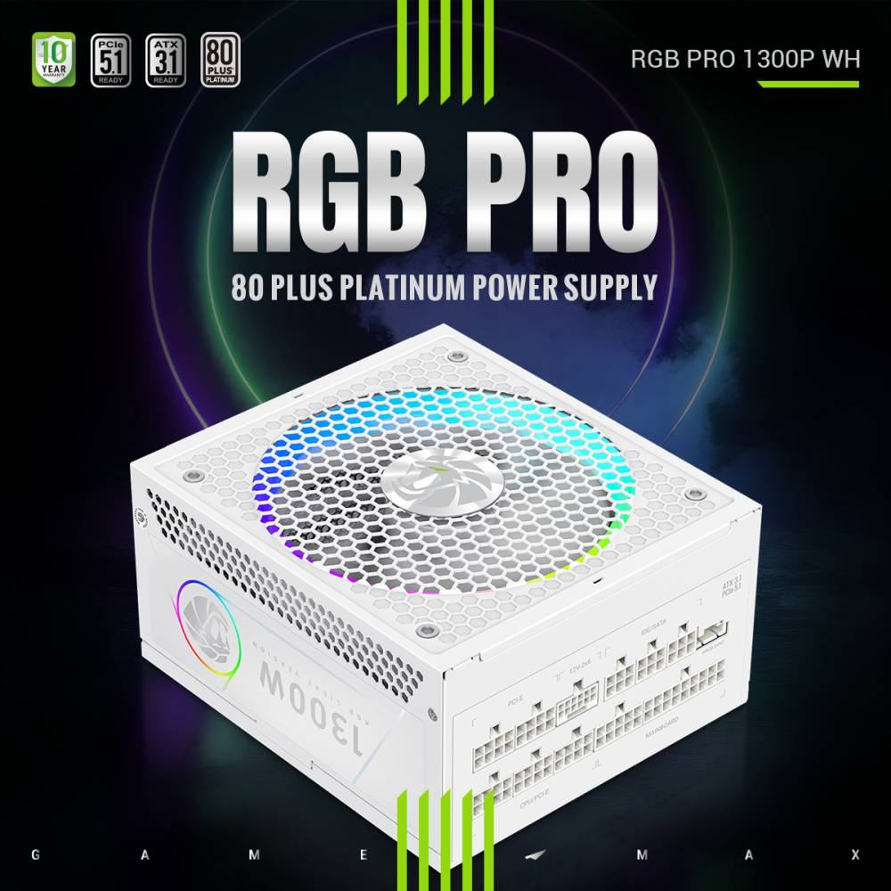GAMEMAX RGB PRO 1300P WHITE  POWER SUPPLY