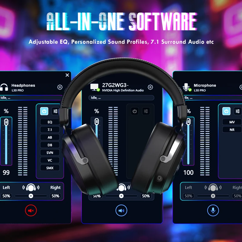 Attack Shark L30Pro Wireless Gaming Headset - Black