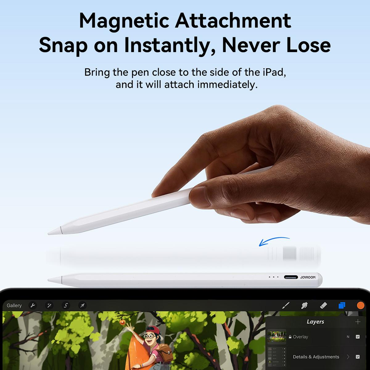 JOYROOM JR-A15 PRO Active Capacitive Pen (Including 2 Spare Nibs) - White