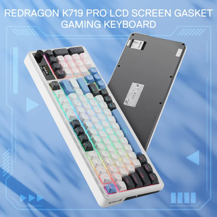 REDRAGON GALATIN PRO K719 3 MODES CONNECTION WITH LCD SCREEN MECHANICAL KEYBOARD