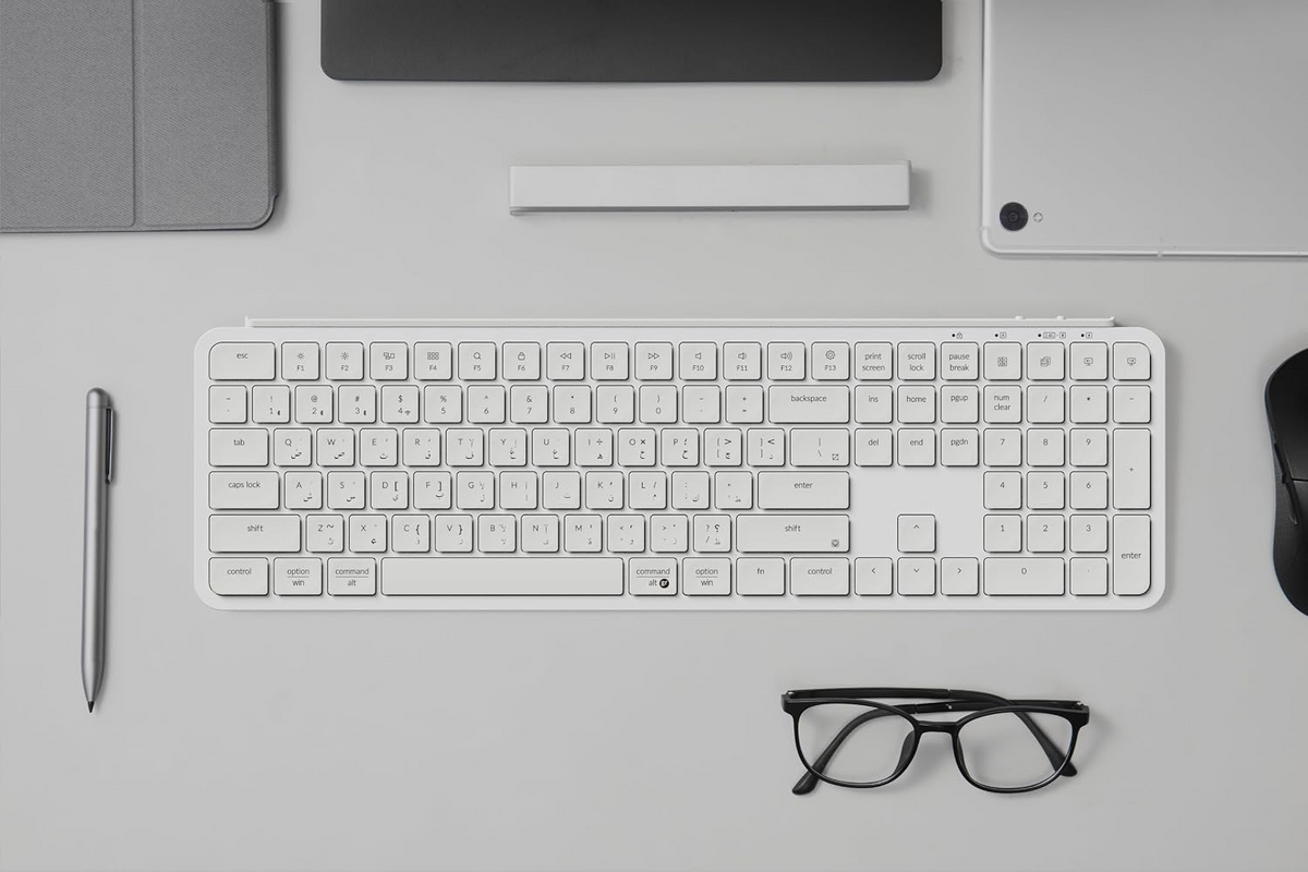 KEYCHRON KB6 PRO AN ULTRA-SLIM 2.4 WIRLESS KEYBOARD ARABIC - WHITE