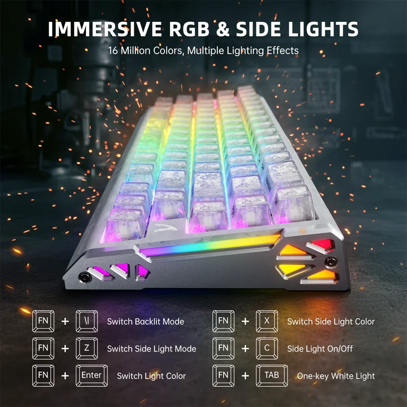 Attack Shark R68HE Carbon Fiber Wired Magnitec Switch  Keyboard -  Ice Ninja